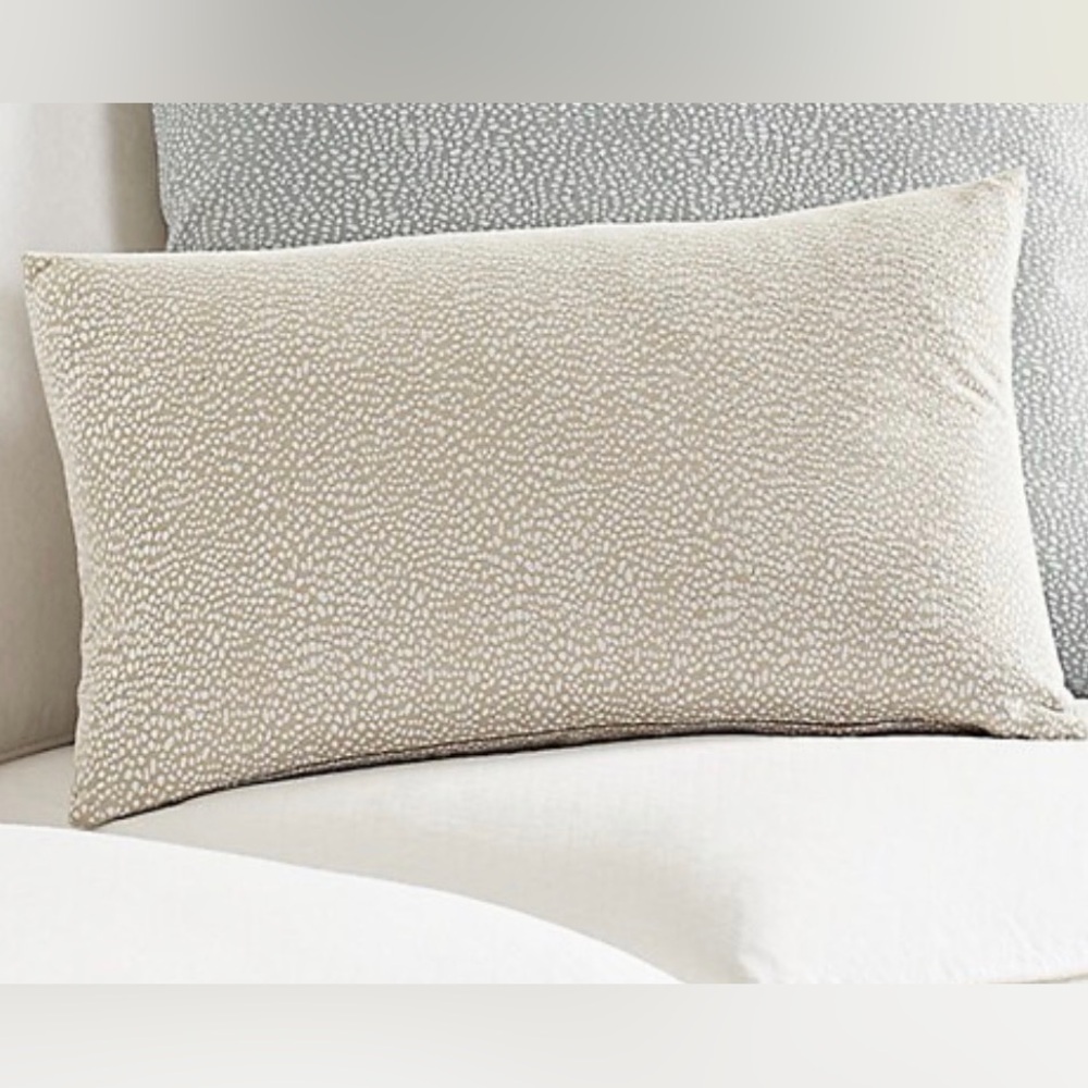 (Set of 2) Ballard designs pillow cover NWOT 12” x 20” posey dotted jacquard tan